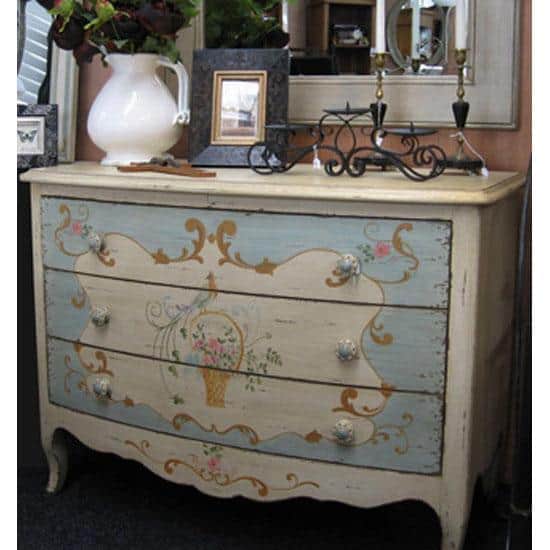 French Hand Painted Dresser In Duck Egg Blue Florentine Free