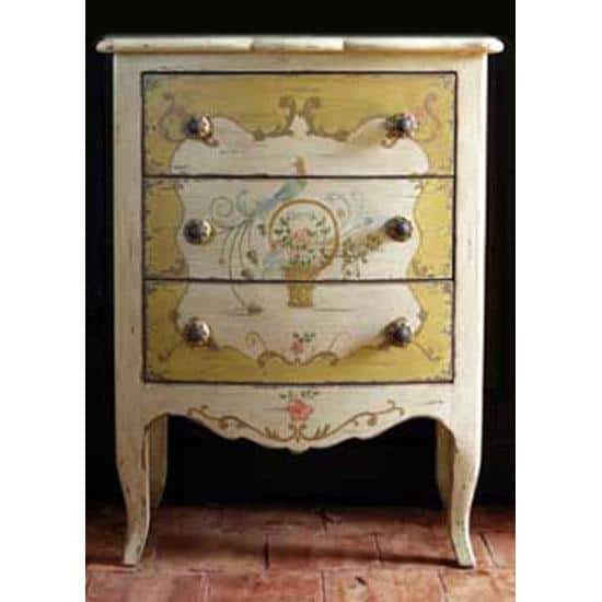 French Hand Painted Dresser In Mustard Small Florentine Free