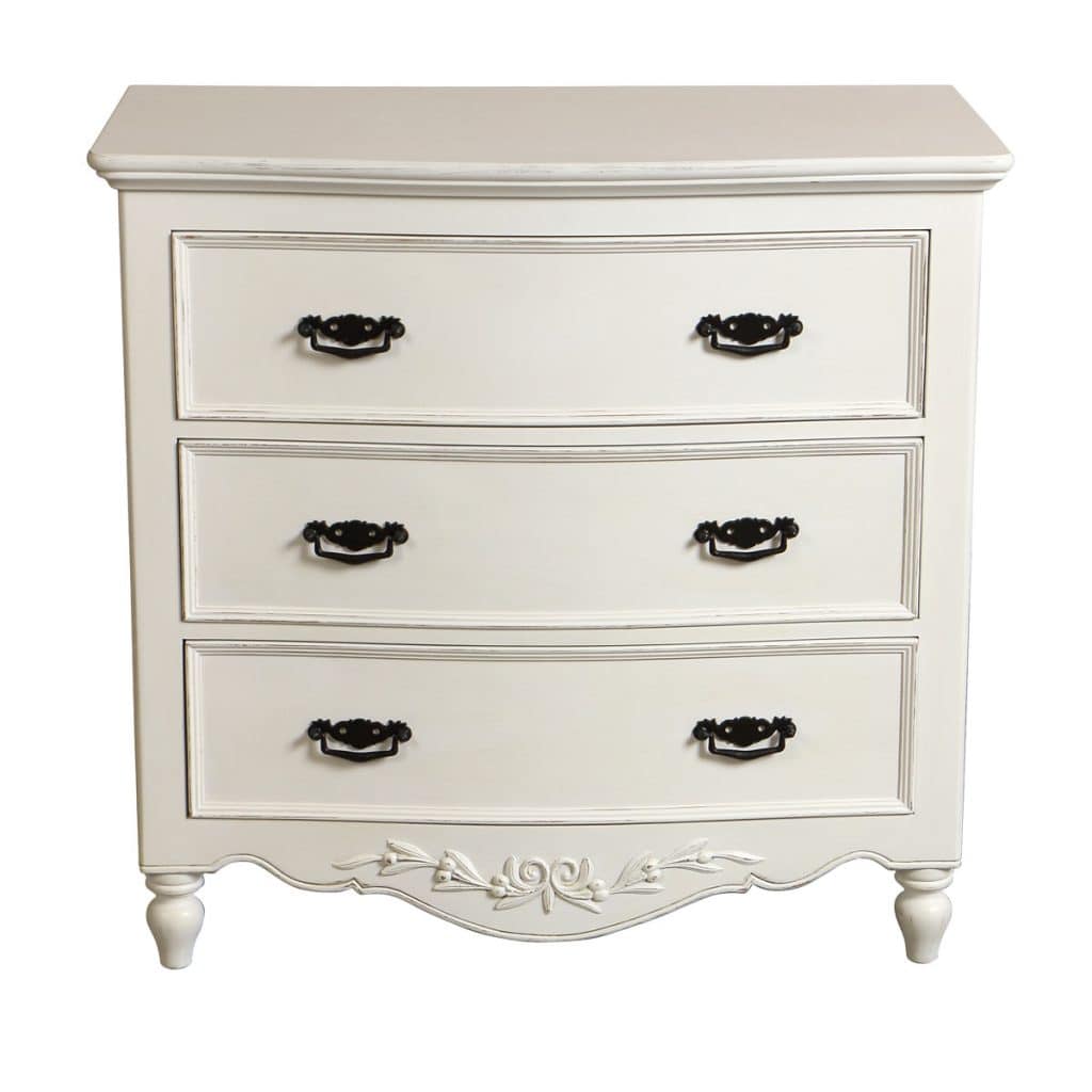 French Curved Dresser with 3 Drawers Romance Lowcost Delivery, Nationwide